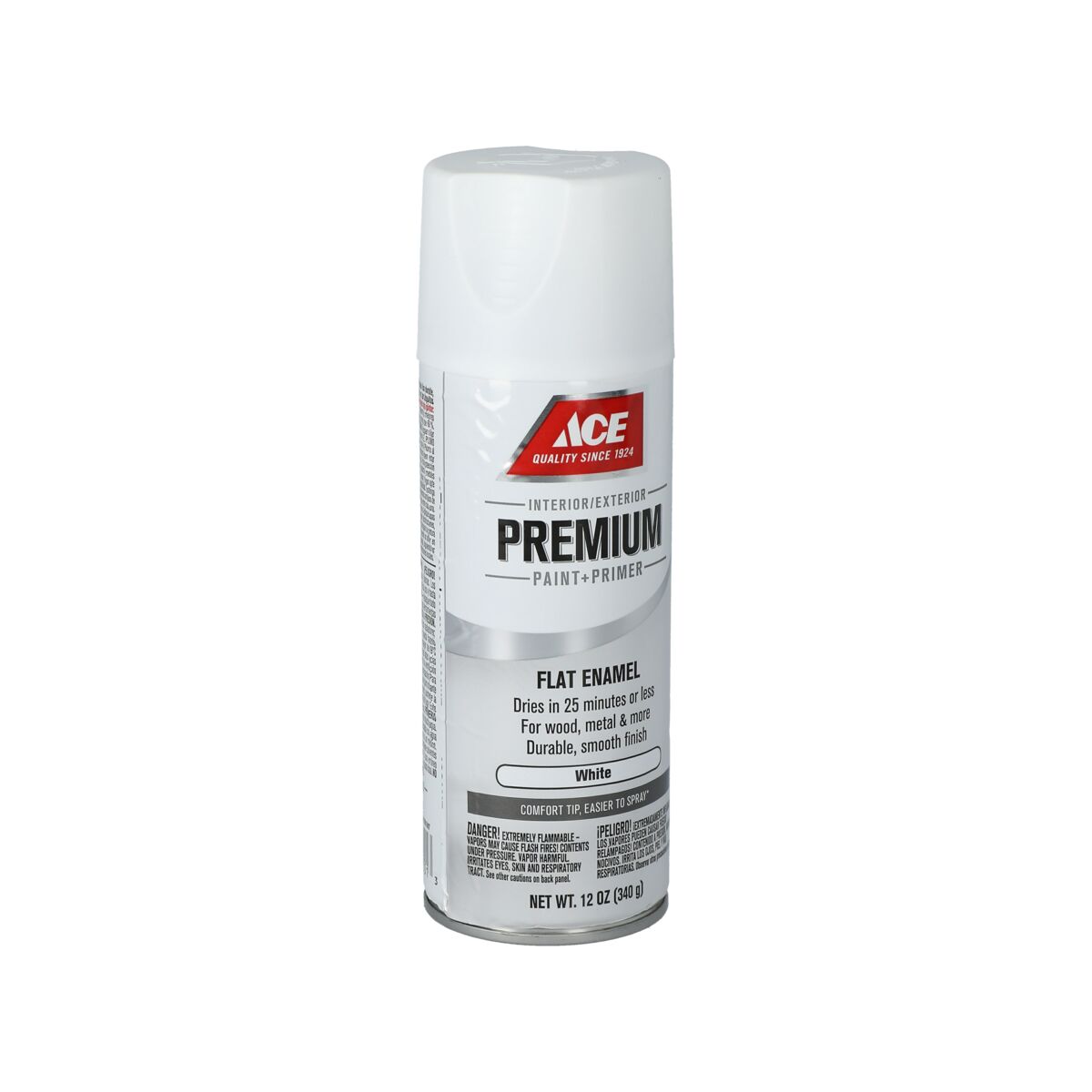 Ace Premium Flat Enamel Spray Paint White 12oz